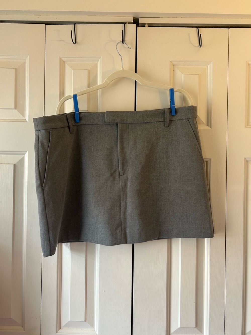 Gap Lined Suit Mini Skirt Melange Grey Tailored